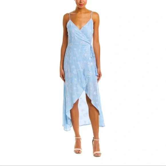 nautica slim fit wrinkle-resistant dress shirt Blue Floral Embroidered Maxi Dress - All Dresses